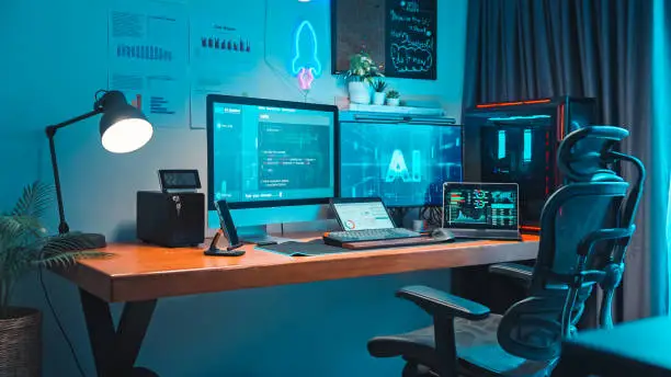 Digital design and development studio workspace